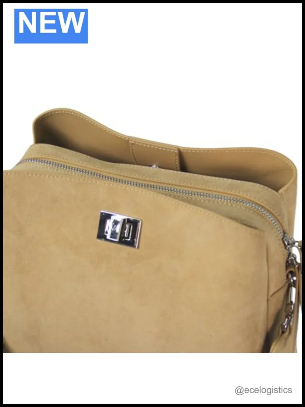Genuine Leather Suede Hobo Tote Bag with Removable Strap